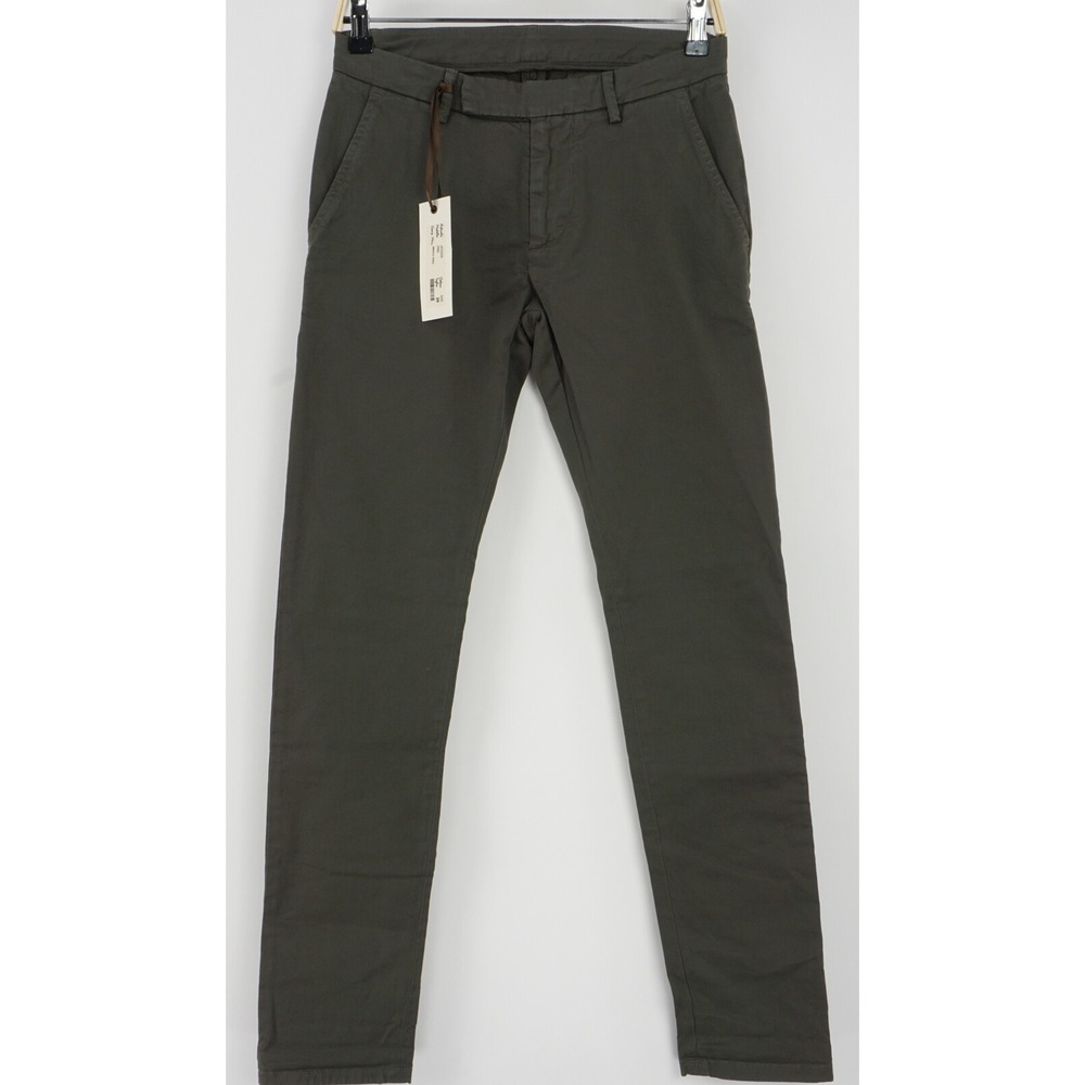 New Brian Dales P99 Men 29 x 31 Green Cotton Stretch Twill Flat Front Chino Pant
